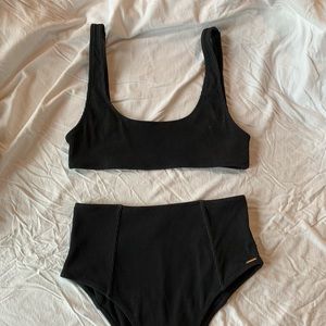 Black Ribbed Bikini Set Whitefox Boutique